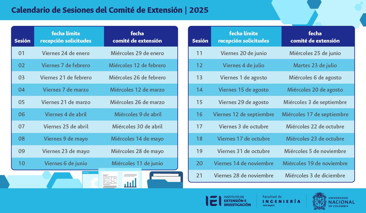 Calendario Sesiones del Comité de Extensión