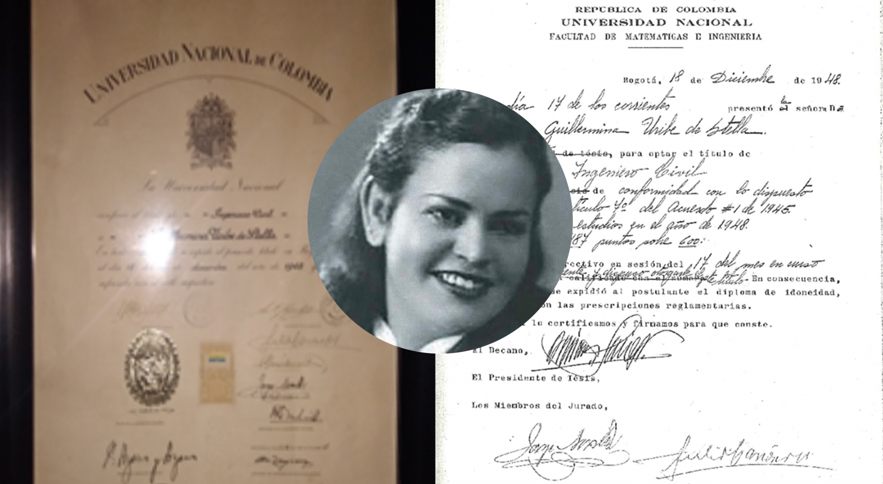 Primera Ingeniera Civil Universidad Nacional de Colombia - Bogotá 18 Diciembre 1948