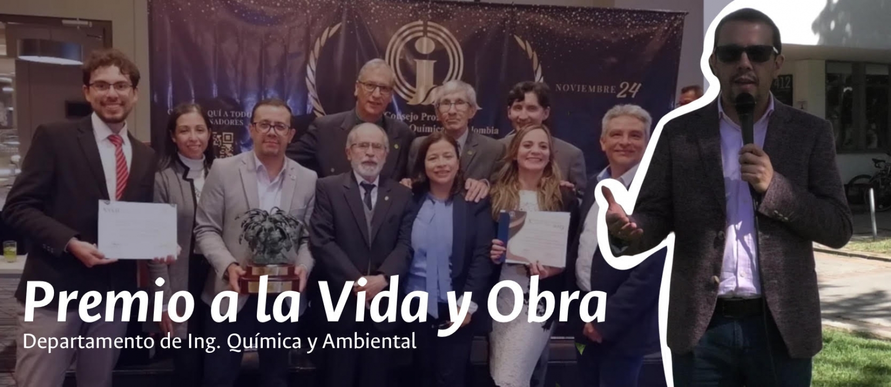 El programa de Ingeniería Química de la Universidad Nacional de Colombia recibe el Premio a la Vida y Obra en Ingeniería Química otorgado por el Consejo Profesional de Ingeniería Química de Colombia